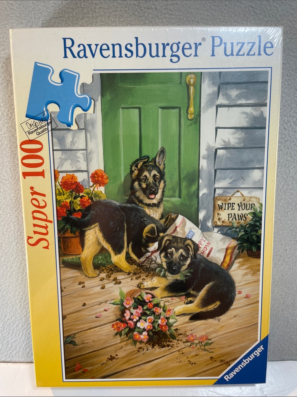 Vintage 2002 Ravensburger Super 100 Wipe Your Paws Puzzle NEW! Sealed